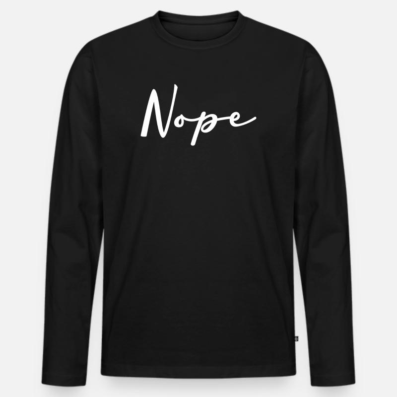 Nope Handschrift Logo auf Schwarz - Männer Premium Bio Langarmshirt - Schwarz