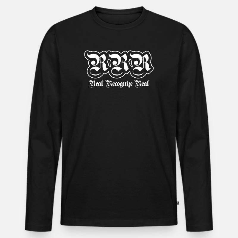 Real Recognize Real - Männer Premium Bio Langarmshirt - Schwarz