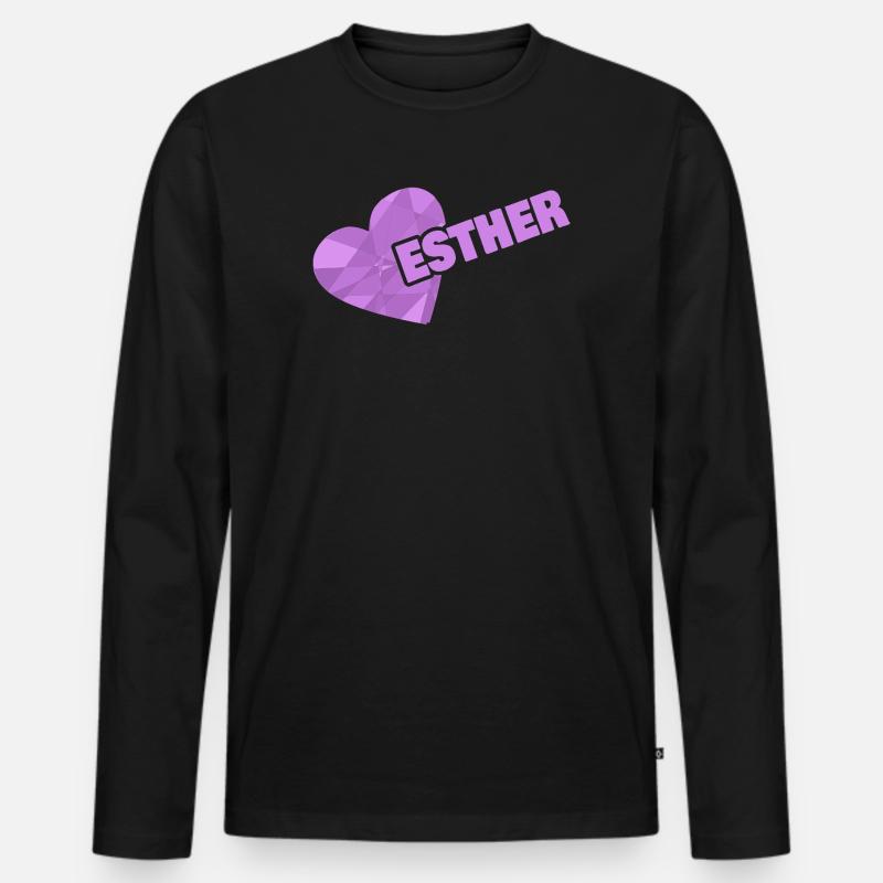 Esther als Kroenchen - Männer Premium Bio Langarmshirt - Schwarz