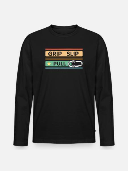 Grip Slip Pullover - Männer Premium Bio Langarmshirt - Schwarz
