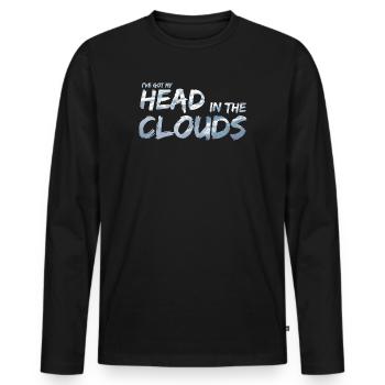 Head in the Clouds von Tagträumern - Männer Premium Bio Langarmshirt - Schwarz - Vorne - Nico (187cm)