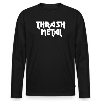 Thrash Metal Logo - Men's Premium Organic Long Sleeve Shirt - black - Front - Nico (187cm)