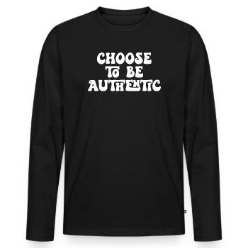 Faire bouger la magie - T-shirt manches longues Premium bio Homme - noir - Devant - Nico (187cm)
