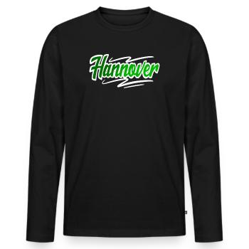 Hanover - Men's Premium Organic Long Sleeve Shirt - black - Front - Nico (187cm)