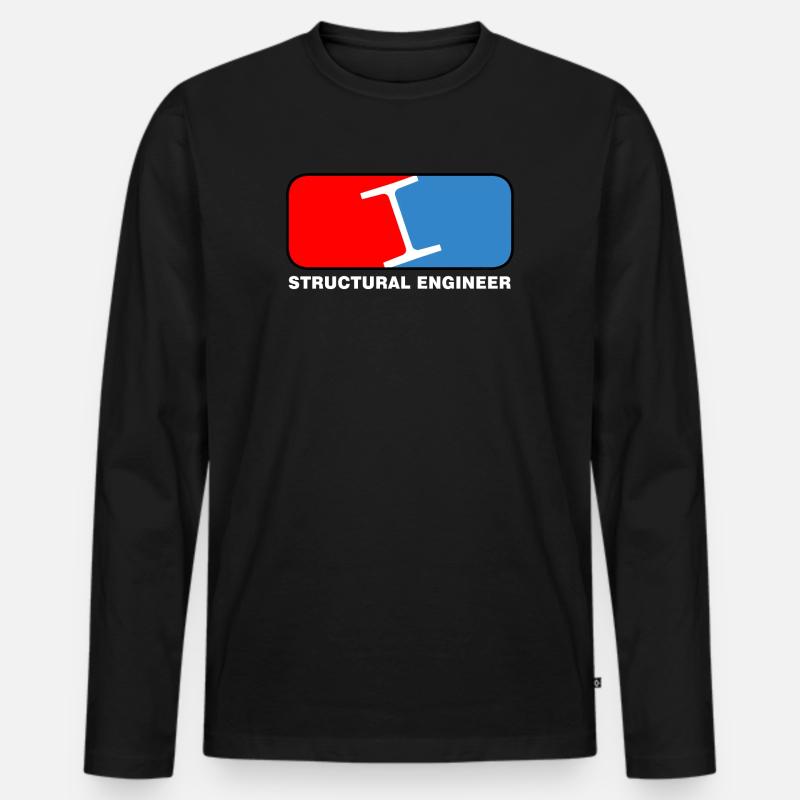 Structural Engineer League White Text - Men's Premium Organic Long Sleeve Shirt - black