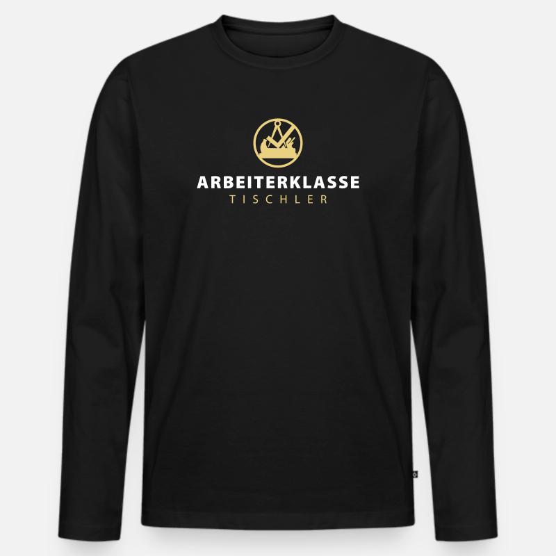 Arbeiterklasse Tischler mit Zunftzeichen - Männer Premium Bio Langarmshirt - Schwarz