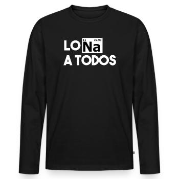 ce que Na à tous - T-shirt manches longues Premium bio Homme - noir - Devant - Nico (187cm)