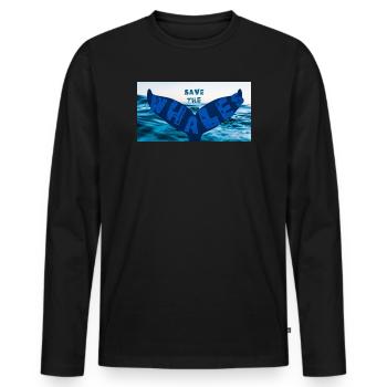 Save the whales - Männer Premium Bio Langarmshirt - Schwarz - Vorne - Nico (187cm)