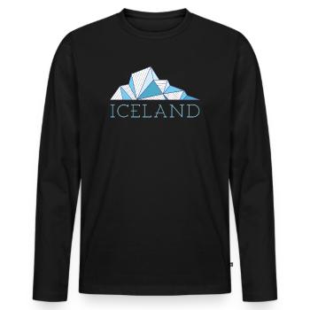 Islande Ice Floe Glacier d’Islande - T-shirt manches longues Premium bio Homme - noir - Devant - Nico (187cm)