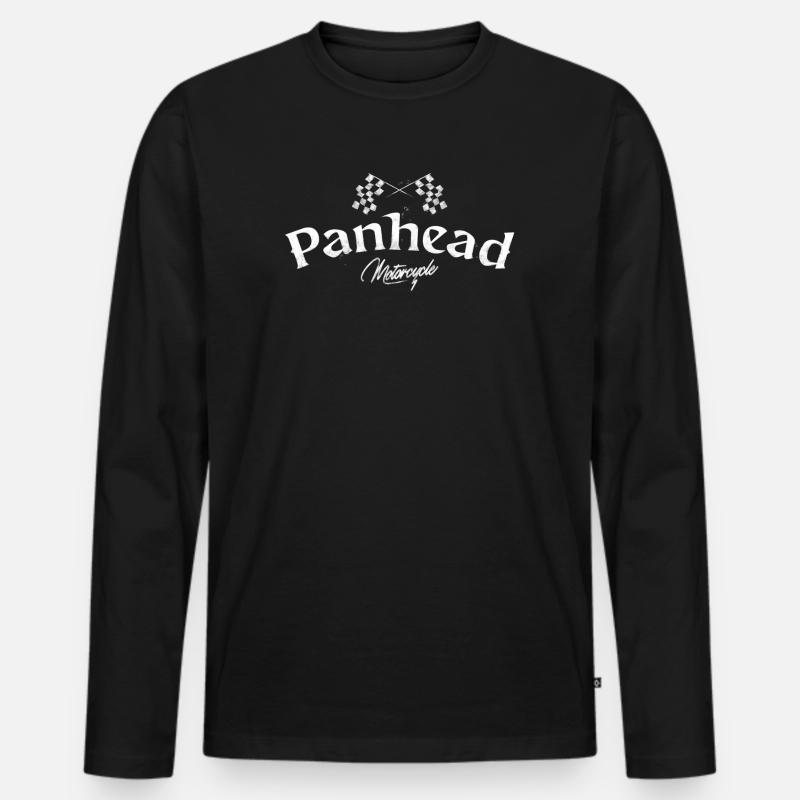 Panhead Motorcycle - Männer Premium Bio Langarmshirt - Schwarz