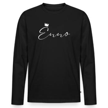Enno Name König T-Shirt Geschenk Männer - Männer Premium Bio Langarmshirt - Schwarz - Vorne - Nico (187cm)