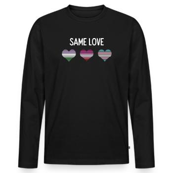 LGBTQ Pride Month - Same Love - Men's Premium Organic Long Sleeve Shirt - black - Front - Nico (187cm)