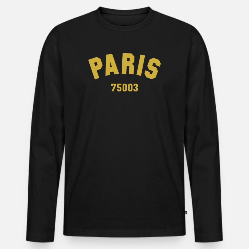 PARIS 3. Arrondissement - Männer Premium Bio Langarmshirt - Schwarz