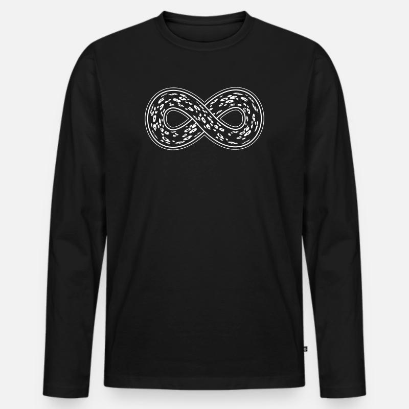 Leopard Infinity mit doppeltem Rand - Männer Premium Bio Langarmshirt - Schwarz