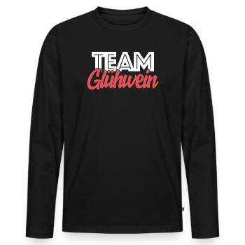 Team Mulled Wine Christmas Market Christmas Saying - Men's Premium Organic Long Sleeve Shirt - black - Front - Nico (187cm)