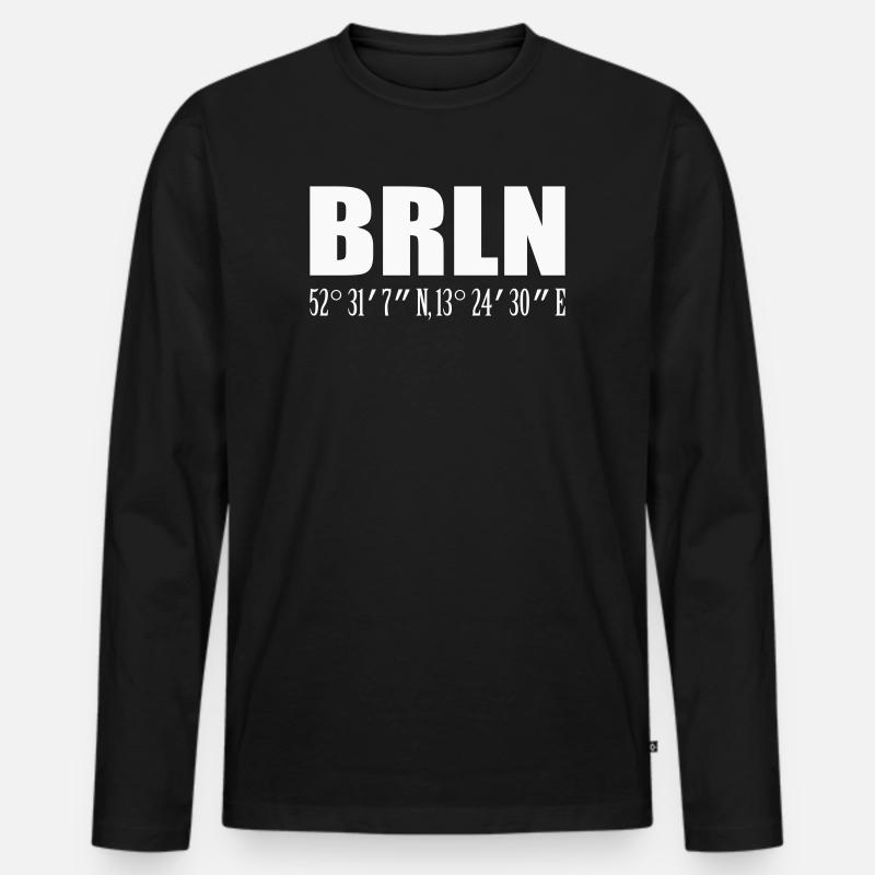 Berlin - Männer Premium Bio Langarmshirt - Schwarz