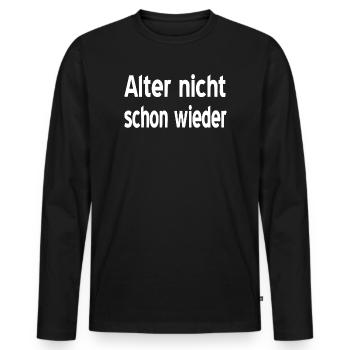 Age - Men's Premium Organic Long Sleeve Shirt - black - Front - Nico (187cm)