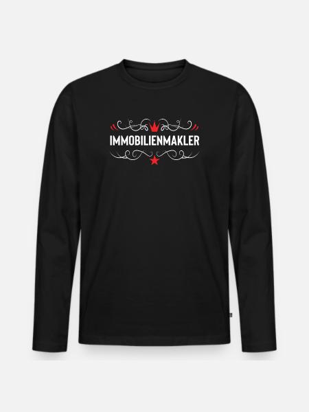 Immobilienmakler Beruf - Männer Premium Bio Langarmshirt - Schwarz