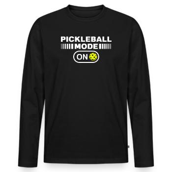 Pickleball Mode on lustiges Pickleball Spieler - Männer Premium Bio Langarmshirt - Schwarz - Vorne - Nico (187cm)