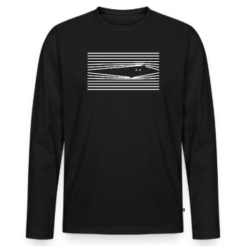 observed - Men's Premium Organic Long Sleeve Shirt - black - Front - Nico (187cm)