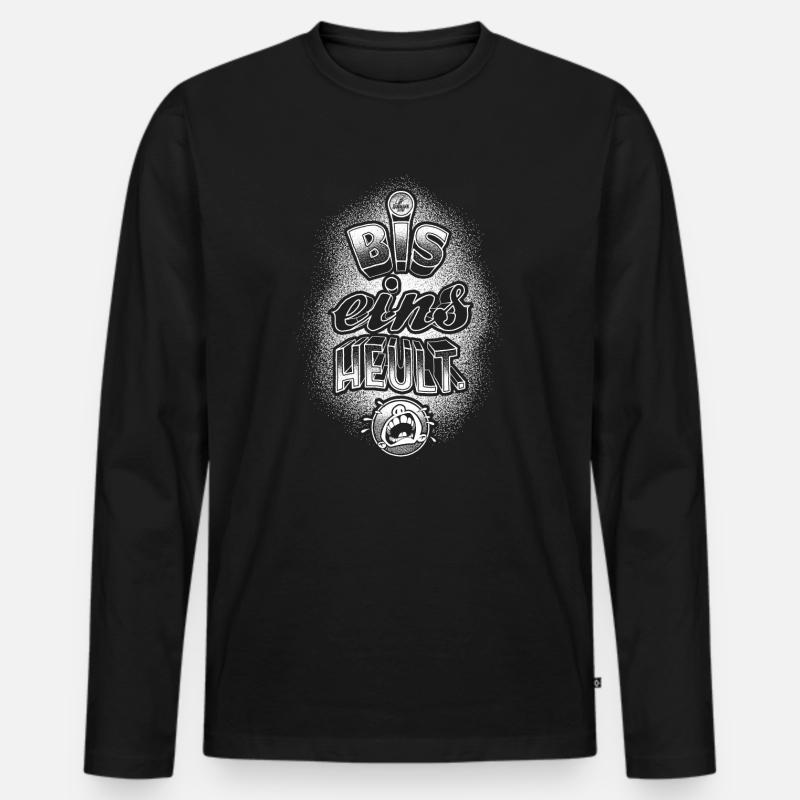 Handlettering „Bis eins heult“ - Männer Premium Bio Langarmshirt - Schwarz