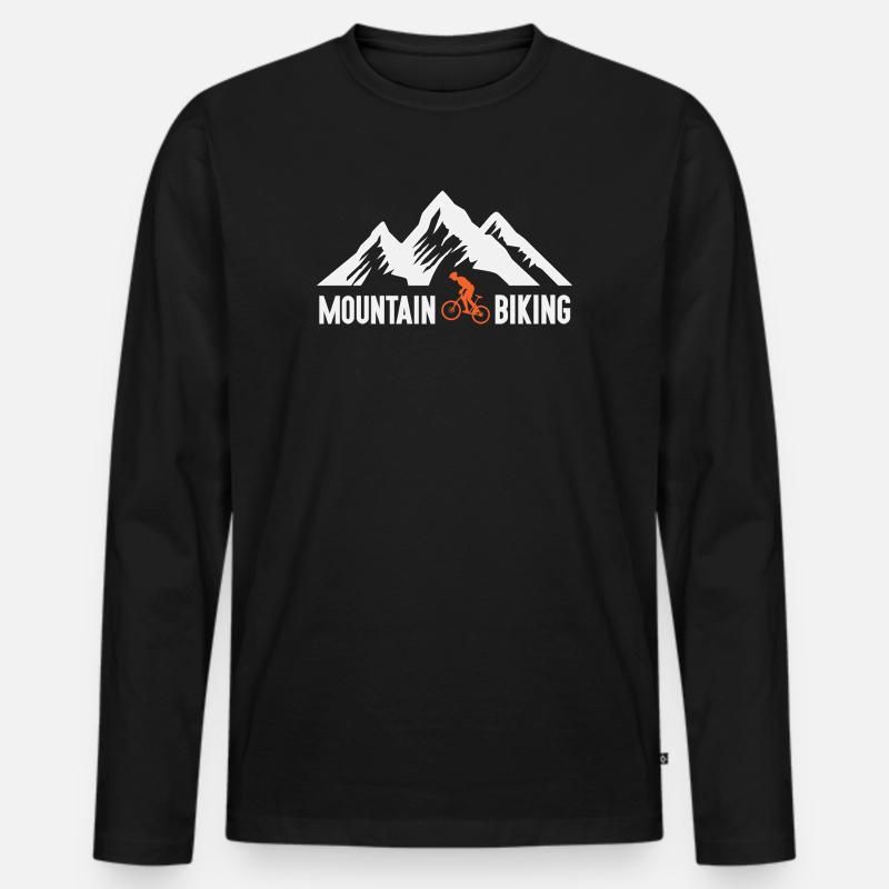 Mountainbiken - Männer Premium Bio Langarmshirt - Schwarz