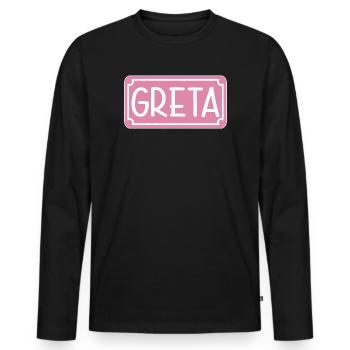 NOM GIFT GIRL GRETA SHIELD - T-shirt manches longues Premium bio Homme - noir - Devant - Nico (187cm)