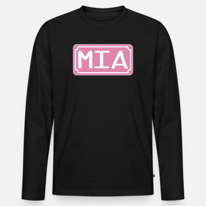 VORNAME MIA MÄDCHENNAME - Männer Premium Bio Langarmshirt - Schwarz