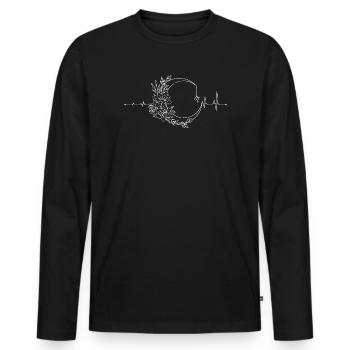 Floral Heartbeat Circle - Men's Premium Organic Long Sleeve Shirt - black - Front - Nico (187cm)