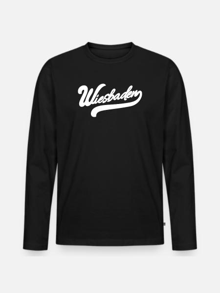 Wiesbaden Retro - Men's Premium Organic Long Sleeve Shirt - black