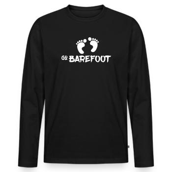 Go Barefoot - Barefoot Running - Men's Premium Organic Long Sleeve Shirt - black - Front - Nico (187cm)