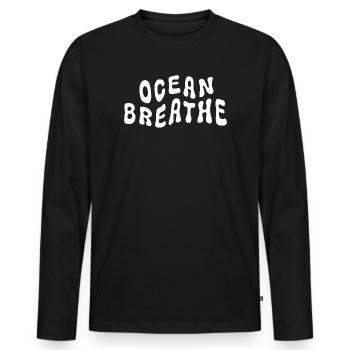 Sea air - Men's Premium Organic Long Sleeve Shirt - black - Front - Nico (187cm)