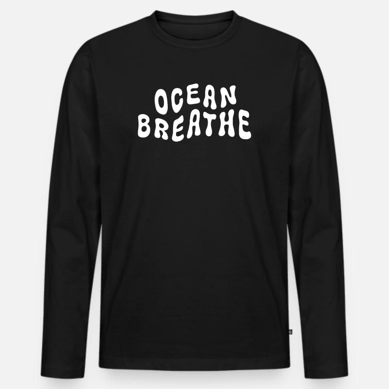 Meeresluft - Männer Premium Bio Langarmshirt - Schwarz