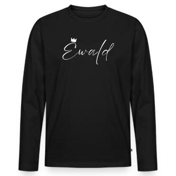 Ewald Name König T-Shirt Geschenk Männer - Männer Premium Bio Langarmshirt - Schwarz - Vorne - Nico (187cm)