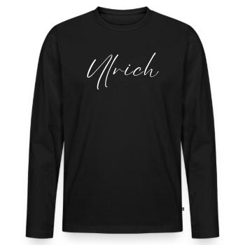 Ulrich Name T-Shirt Geschenk Für Männer - Männer Premium Bio Langarmshirt - Schwarz - Vorne - Nico (187cm)