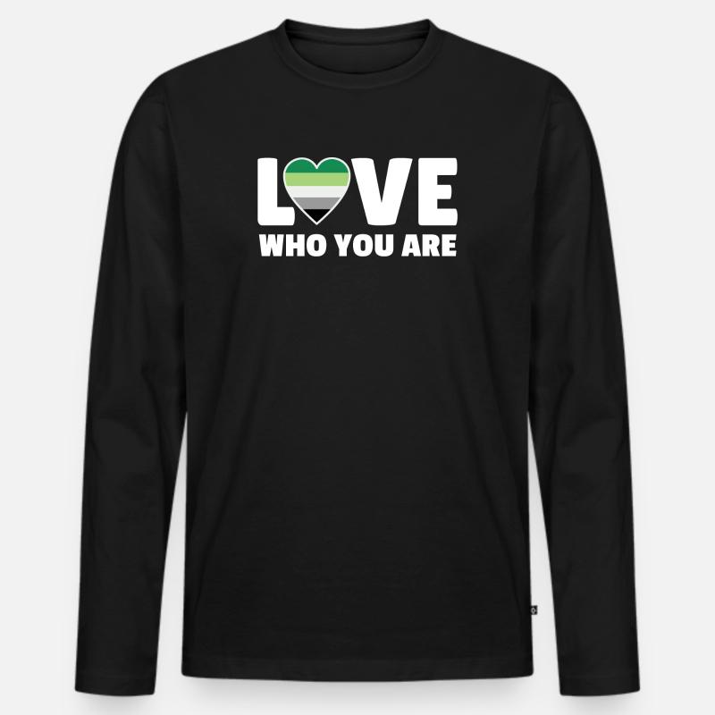 Liebe, wer du bist - Männer Premium Bio Langarmshirt - Schwarz