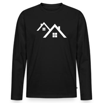 Dach - Männer Premium Bio Langarmshirt - Schwarz - Vorne - Nico (187cm)