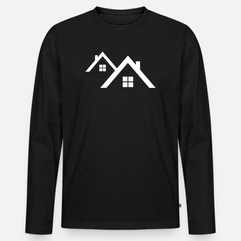 Dach - Männer Premium Bio Langarmshirt - Schwarz