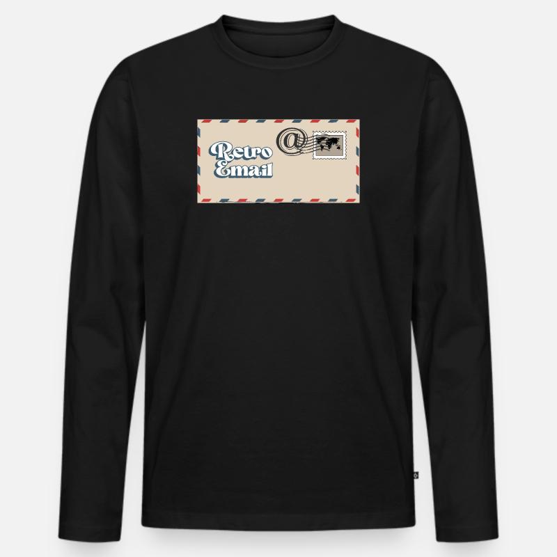 Retro-Emaille - Männer Premium Bio Langarmshirt - Schwarz
