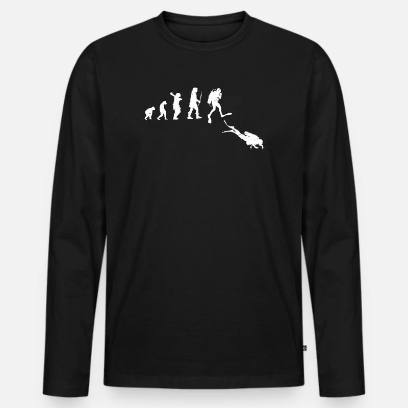 Illustration de l’évolution du progrès humain - T-shirt manches longues Premium bio Homme - noir