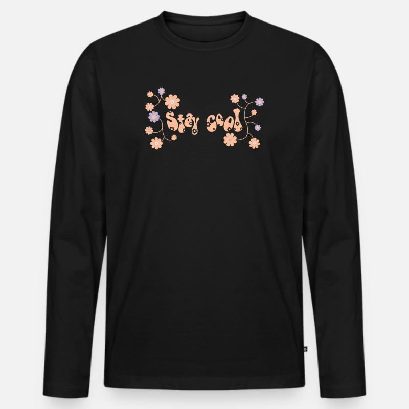 Cool bleiben von helfspawn - Männer Premium Bio Langarmshirt - Schwarz