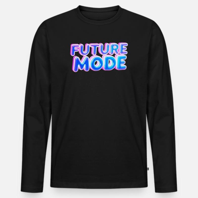 Future Mode Neon Licht - Männer Premium Bio Langarmshirt - Schwarz