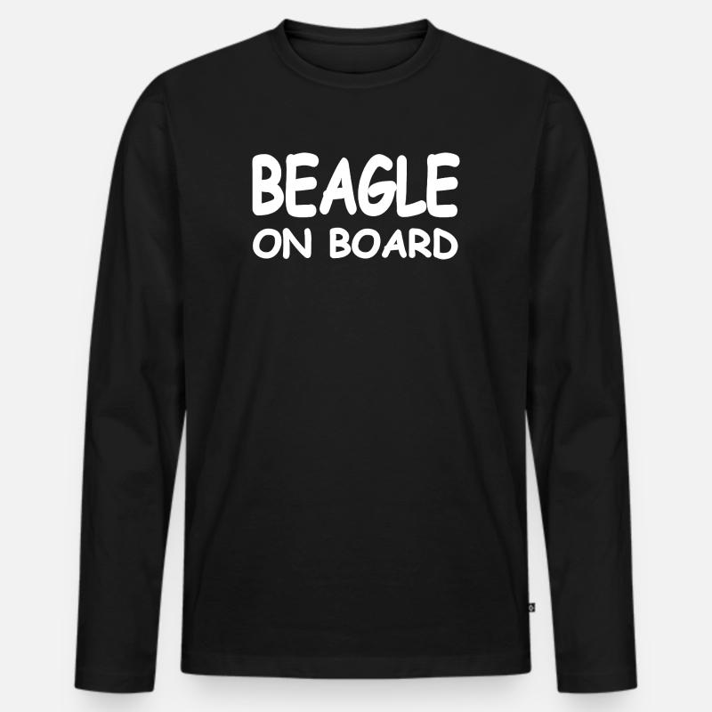 Beagle - Männer Premium Bio Langarmshirt - Schwarz