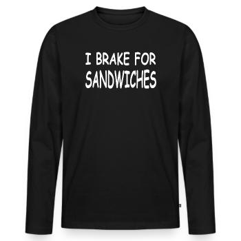 Sandwiches - Men's Premium Organic Long Sleeve Shirt - black - Front - Nico (187cm)