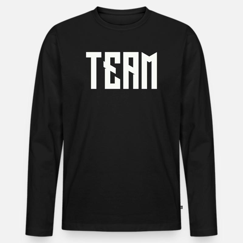 TEAM Blockschrift  - Männer Premium Bio Langarmshirt - Schwarz