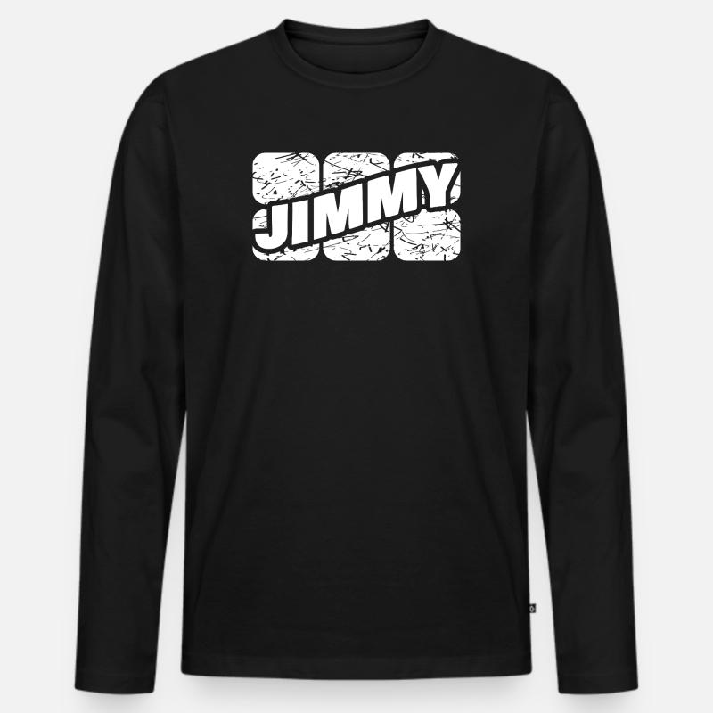 Jimmy - Männer Premium Bio Langarmshirt - Schwarz