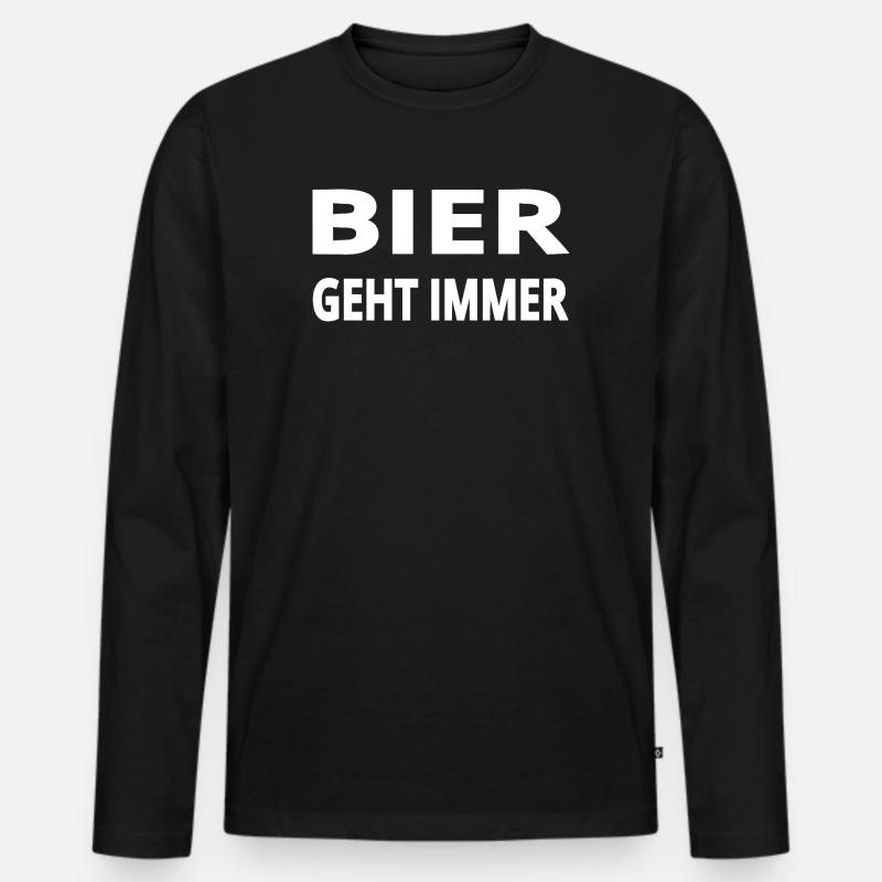 Bier - Männer Premium Bio Langarmshirt - Schwarz