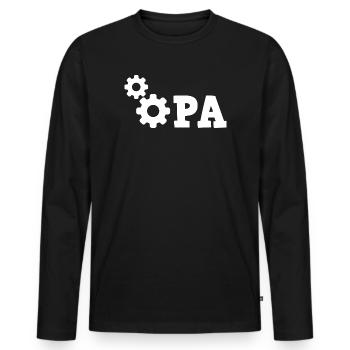 Grandpa Gear Repair - Mechanic Repair Car - Men's Premium Organic Long Sleeve Shirt - black - Front - Nico (187cm)
