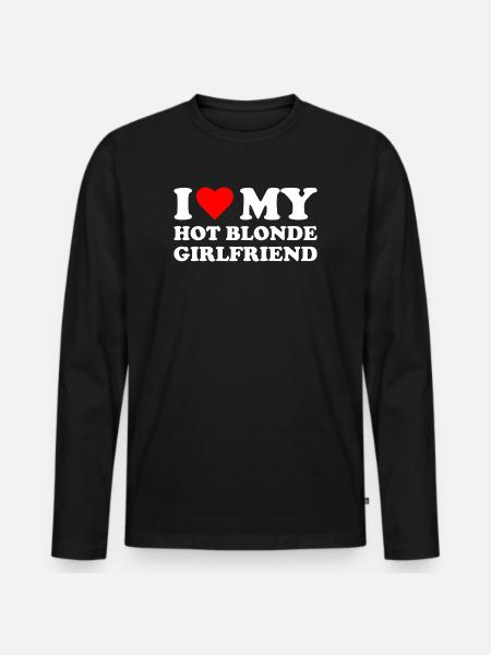J’aime ma copine blonde - T-shirt manches longues Premium bio Homme - noir