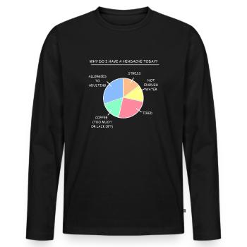 Adult Funny Stress Coffee Tired Life Gift - Men's Premium Organic Long Sleeve Shirt - black - Front - Nico (187cm)
